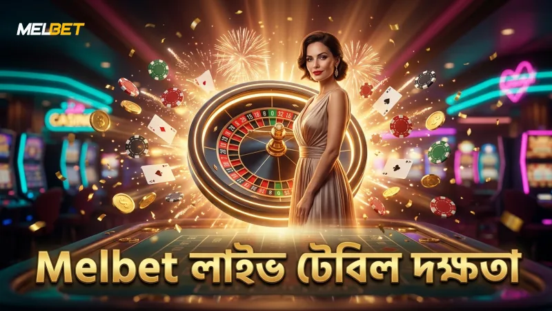 Melbet এর লাইভ টেবিলে পেশাদার ডিলার ও ইন্টারফেস যাচাই